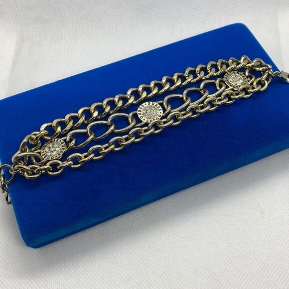 💛 Gold Tone CZ Guess Multi Strand Bracelet - Picture 1 of 3